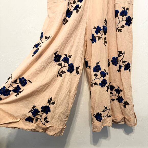 NWT Free People Cloud Nine Wide Leg Embroidered Jumper Pink Crystal Combo - XS/S - Picture 10 of 16